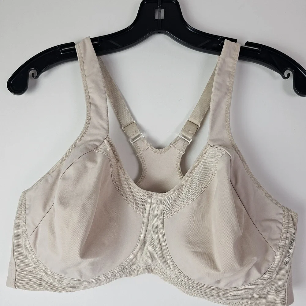 Champion 40C Beige Underwire Racerback Sports Bra Double Dry 1694 Powerback Gym